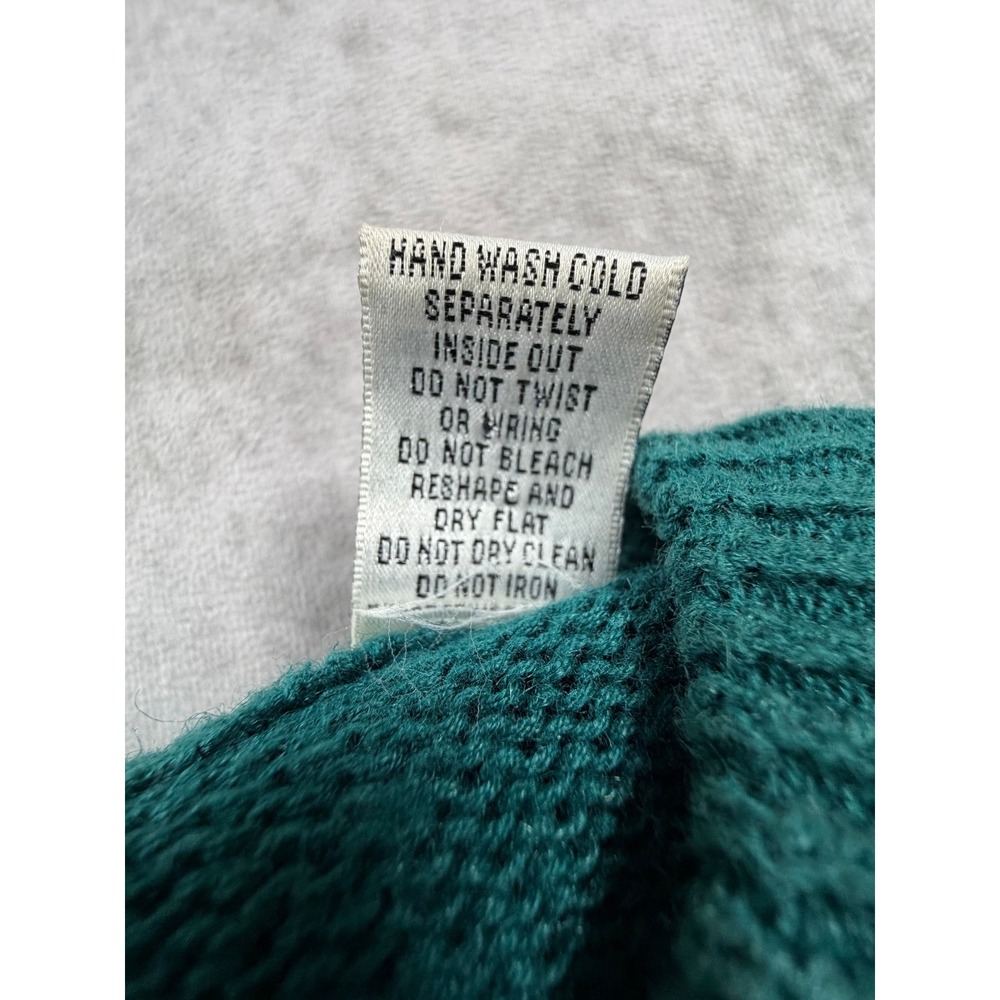 Evan Davies Vintage Womens Small Sweater Ramie Cotton Teal Western Applique - Picture 5 of 9